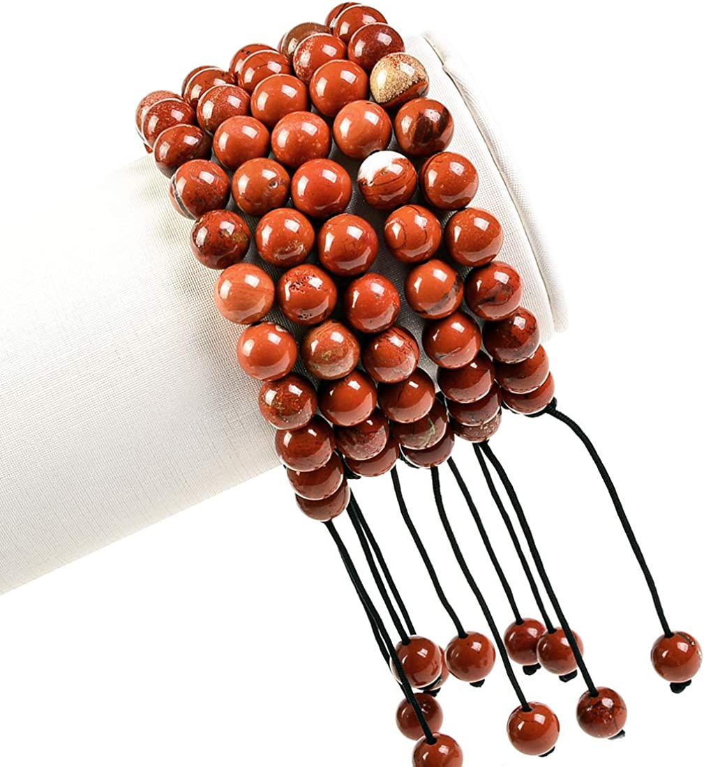 MASSIVE BEADS Natural Healing Power Gemstone Crystal Beads Unisex Adjustable Macrame Bracelets 8mm - Image 2